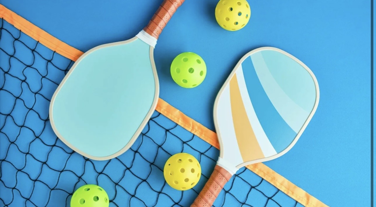 Players on a pickleball court